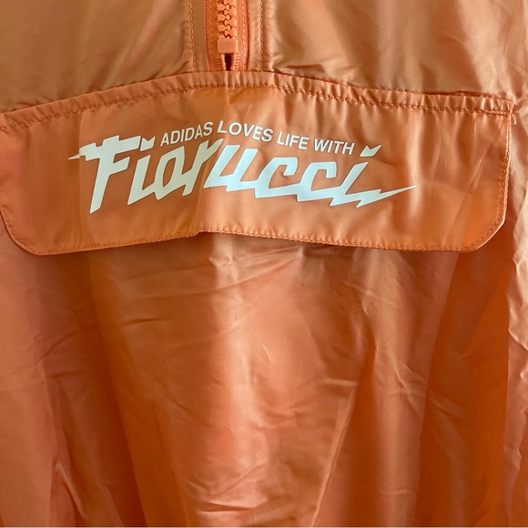 Adidas Orange Windbreaker”Fiarucci” Lightweight Hooded Jacket - Picture 3 of 13